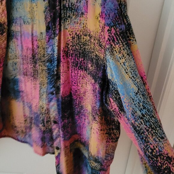 Vintage Abstract Colourful Silk Blouse - Picture 8 of 10